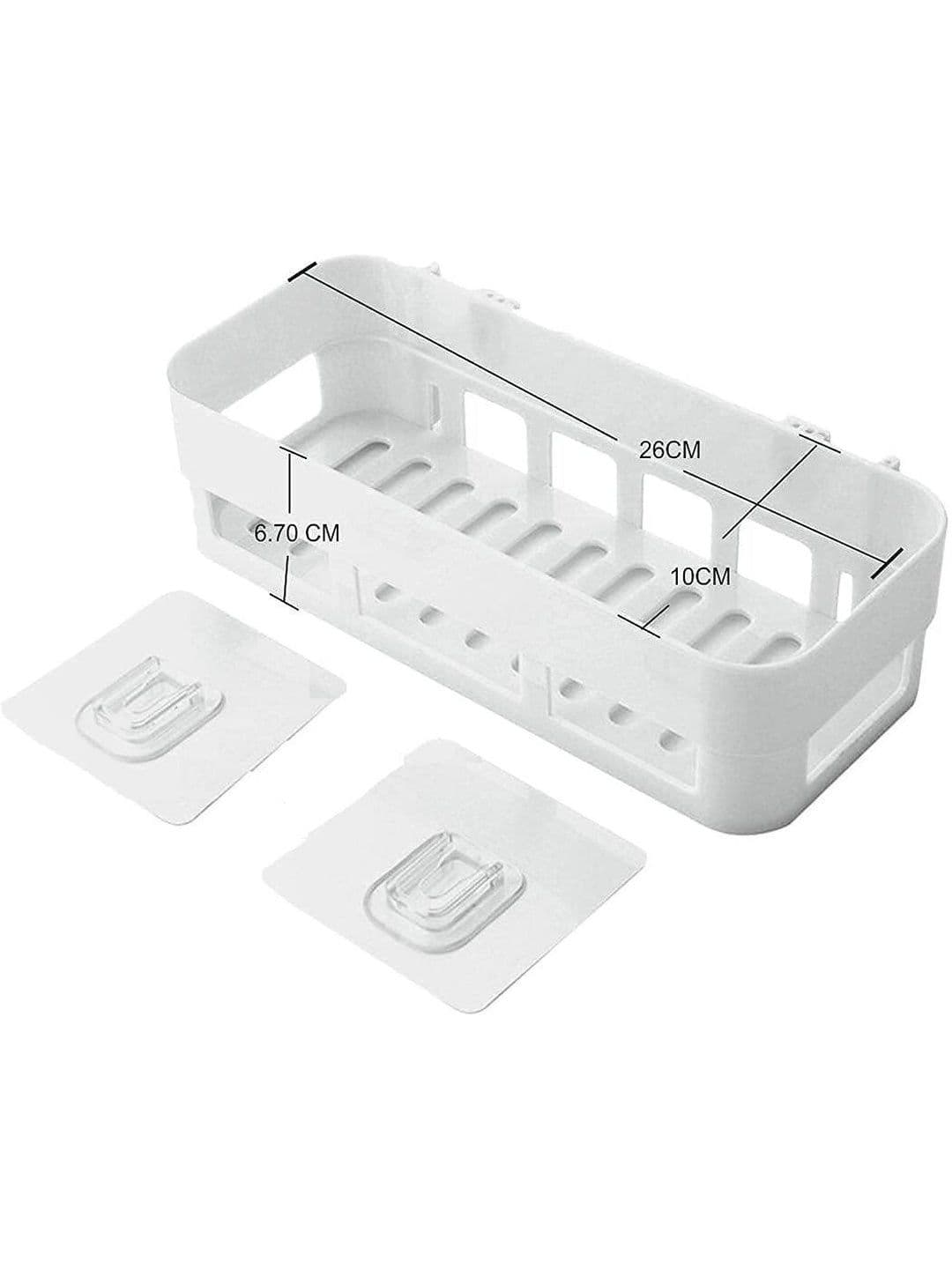 PSA White & White Solid Plastic Bathroom Caddy thumbnail 5