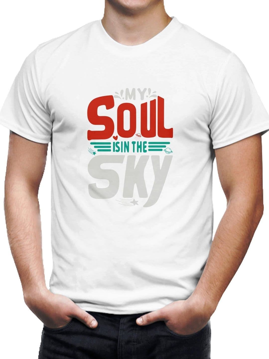 Seekbuylove Typography Printed Round Neck Bio Finish Cotton T-shirt - view 1