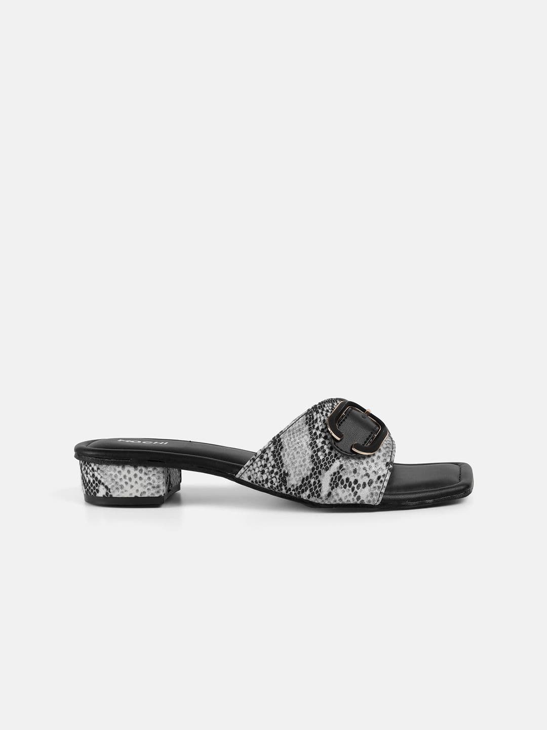 Mochi Printed Block Mules with Buckles thumbnail 6