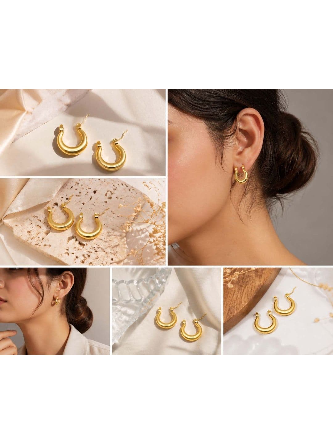 Utkarsh Women Stainless Steel Circular Half Hoop Earrings thumbnail 3