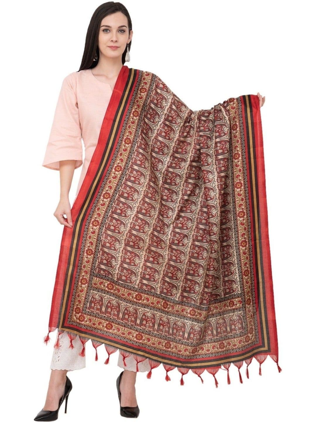 A R SILK Ethnic Motifs Printed Dupatta - view 1