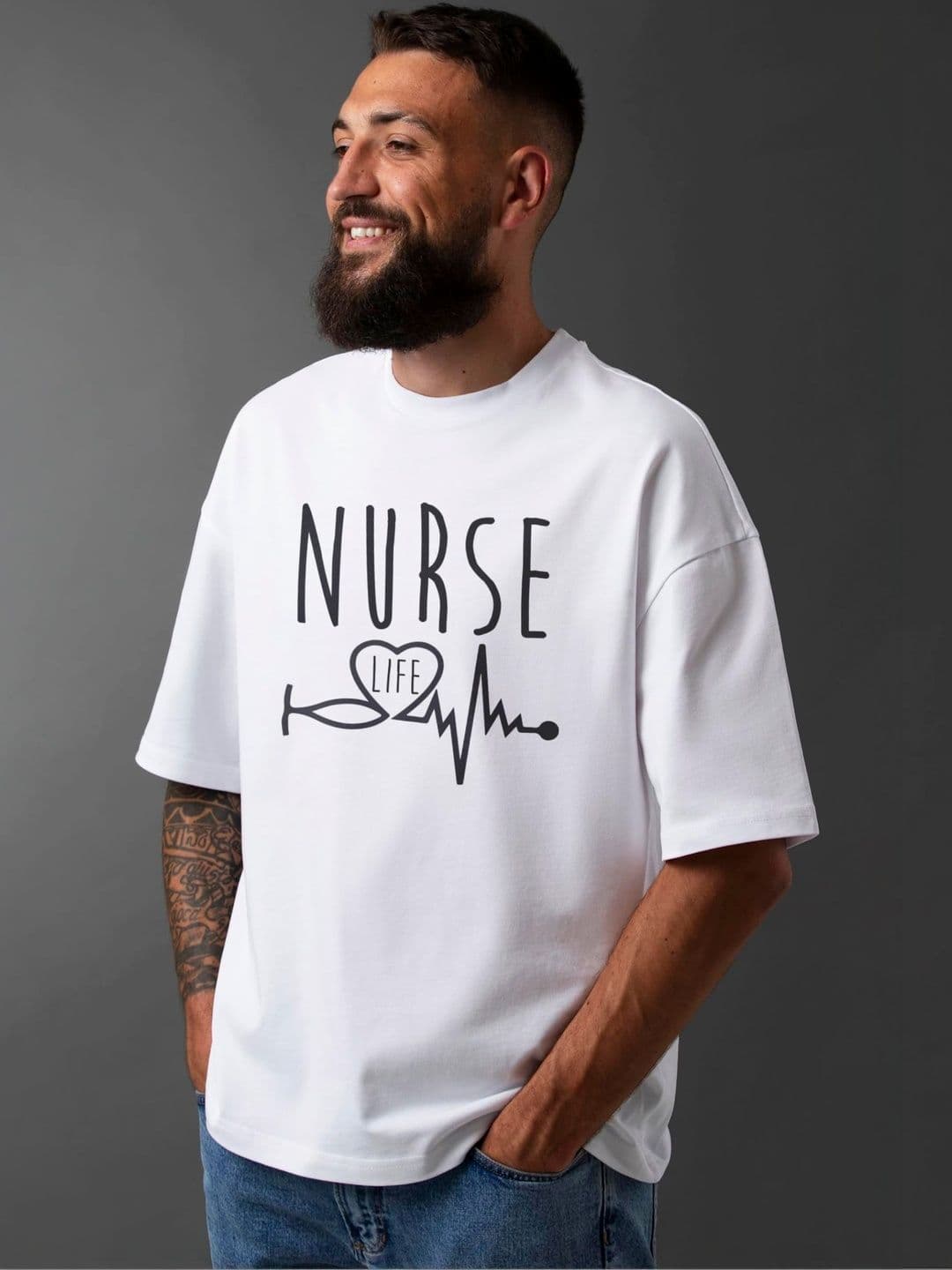 Seekbuylove Men Typography Printed Drop-Shoulder Sleeves Bio Finish T-shirt thumbnail 5