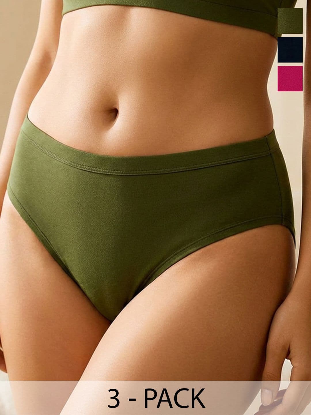 DressBerry Women Pack of 3 Cotton Hipster Briefs - view 1