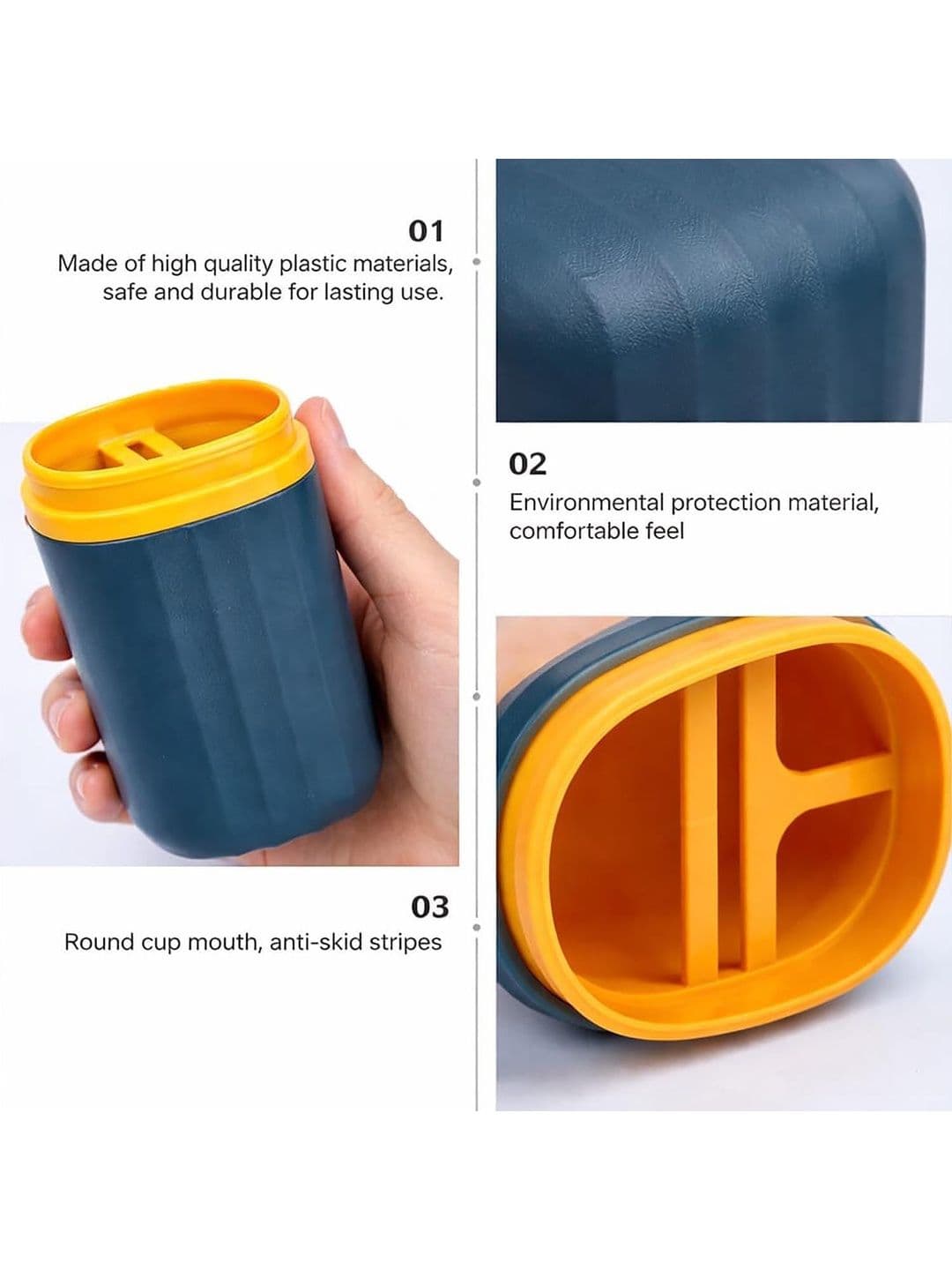 LUXEHOME INTERNATIONAL Multicoloured & Navy Blue 2 piece Textured Plastic thumbnail 7
