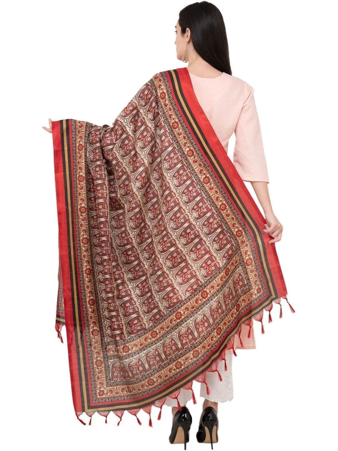 A R SILK Ethnic Motifs Printed Dupatta thumbnail 3