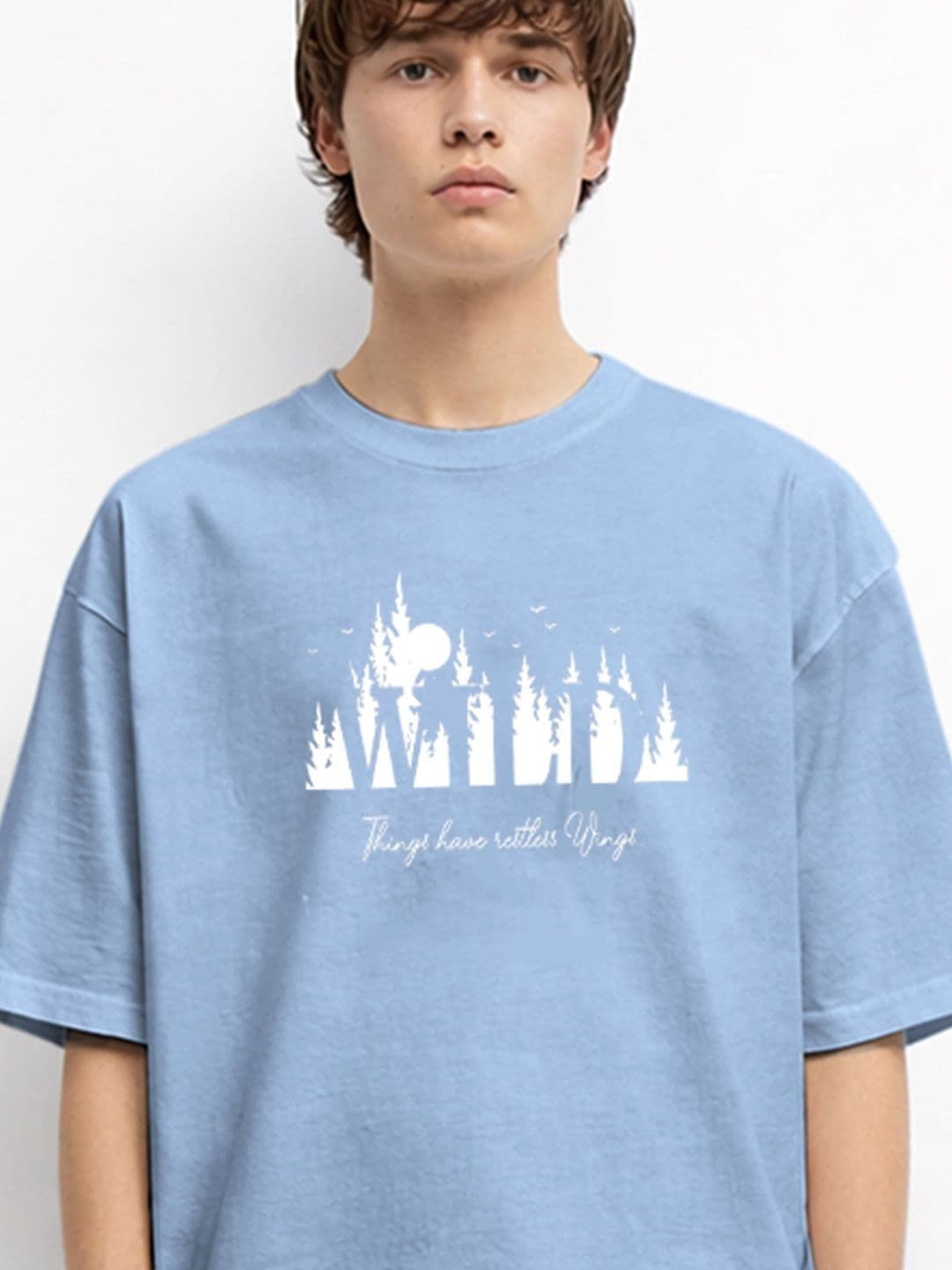 The Roadster Lifestyle Co Printed Organic Cotton Round Neck Oversized Tshirts thumbnail 2
