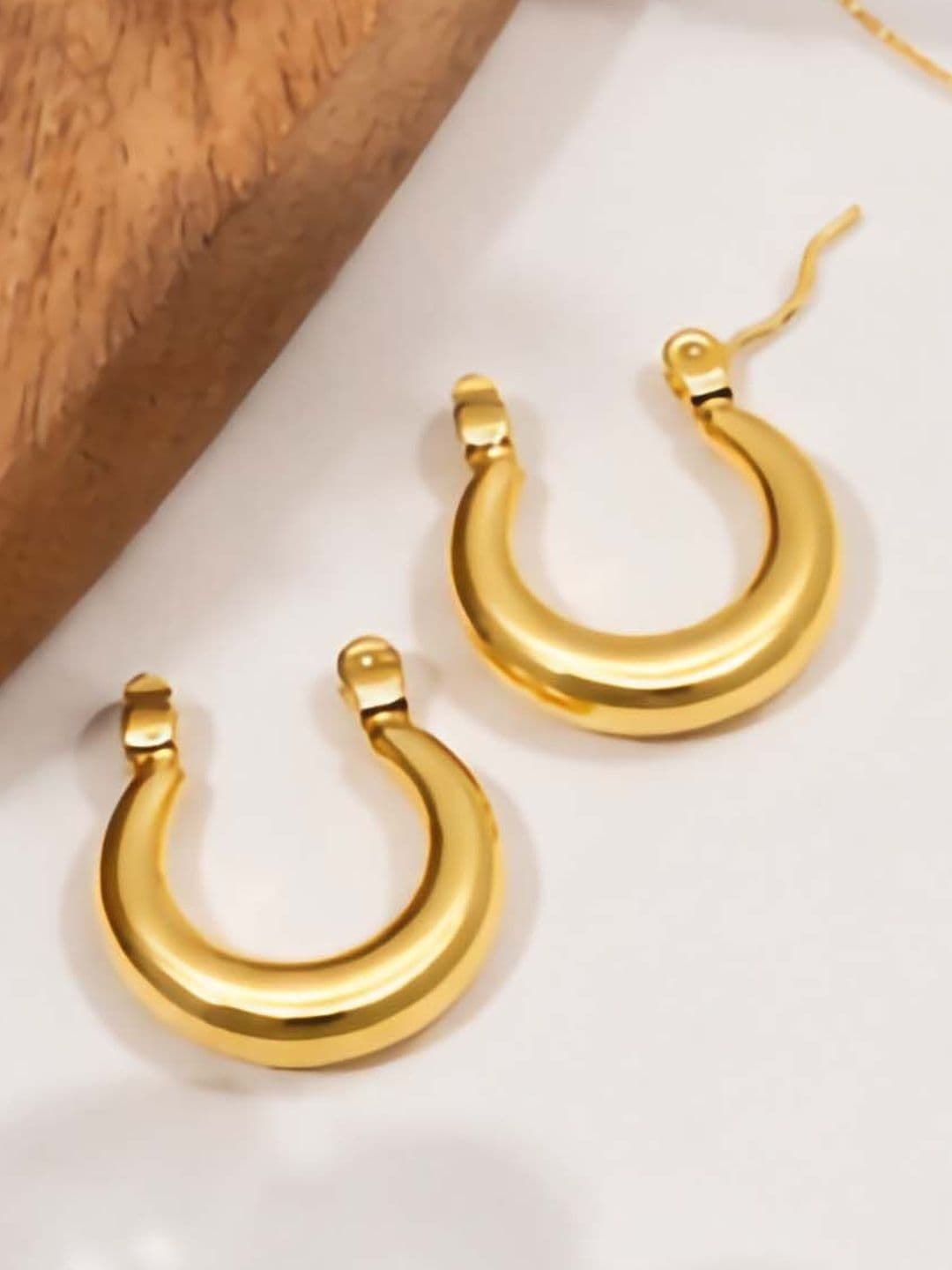Utkarsh Women Stainless Steel Circular Half Hoop Earrings thumbnail 6