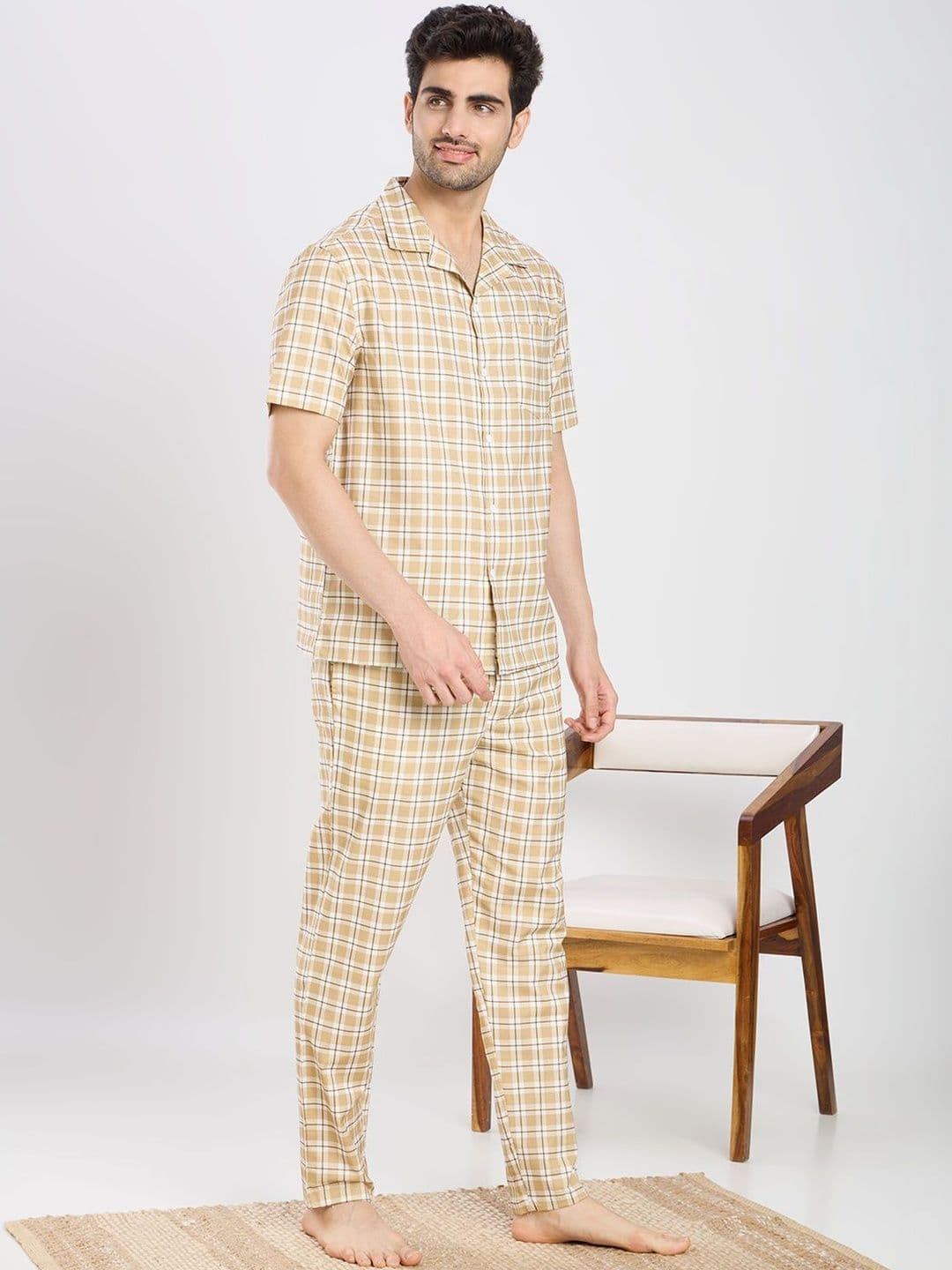 ETC Men Checked Night suit thumbnail 4