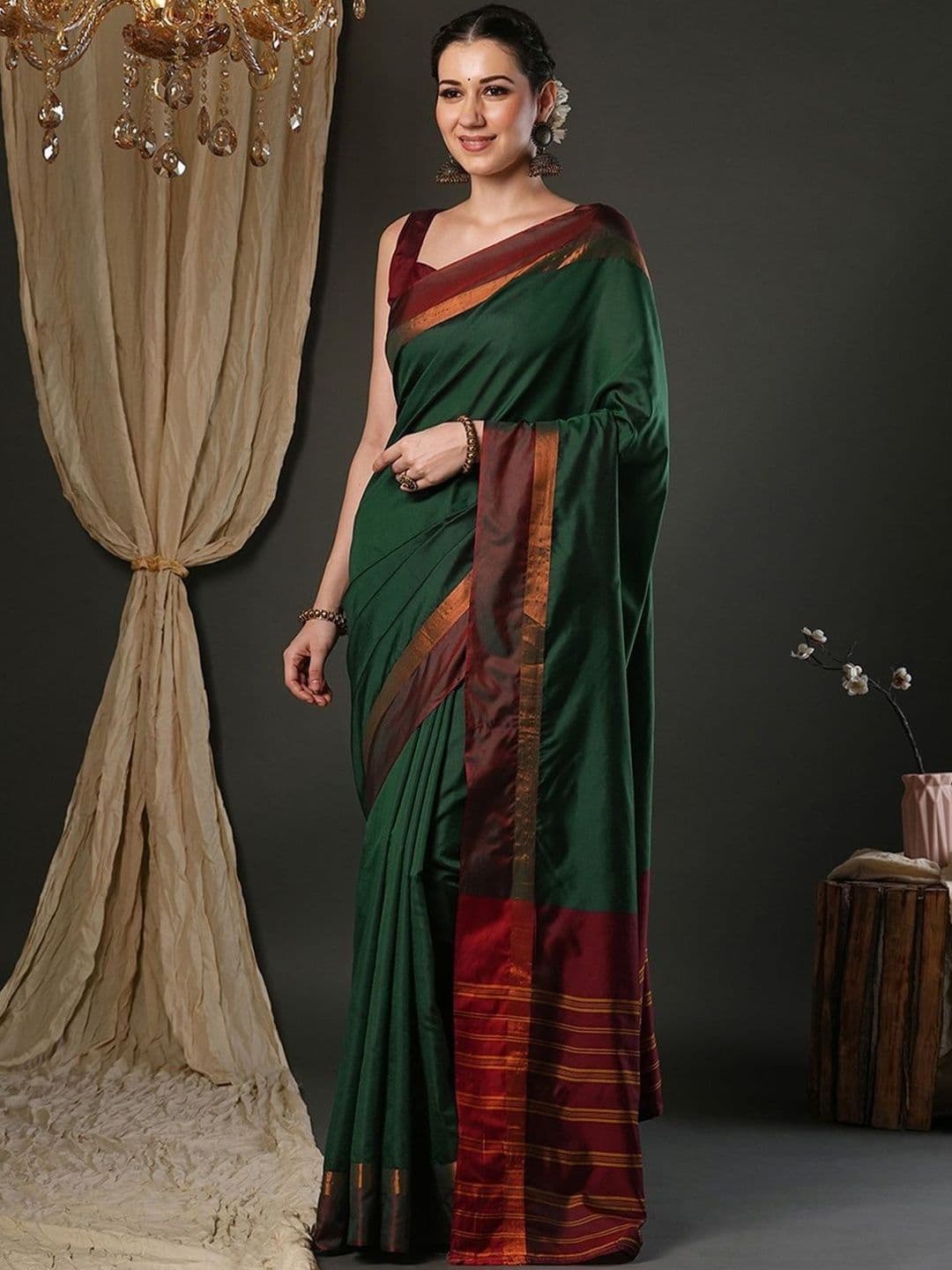 maatirang Woven Design Silk Blend Handloom Saree thumbnail 6