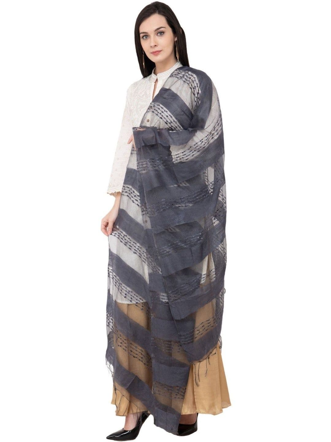 A R SILK Striped Dupatta thumbnail 5
