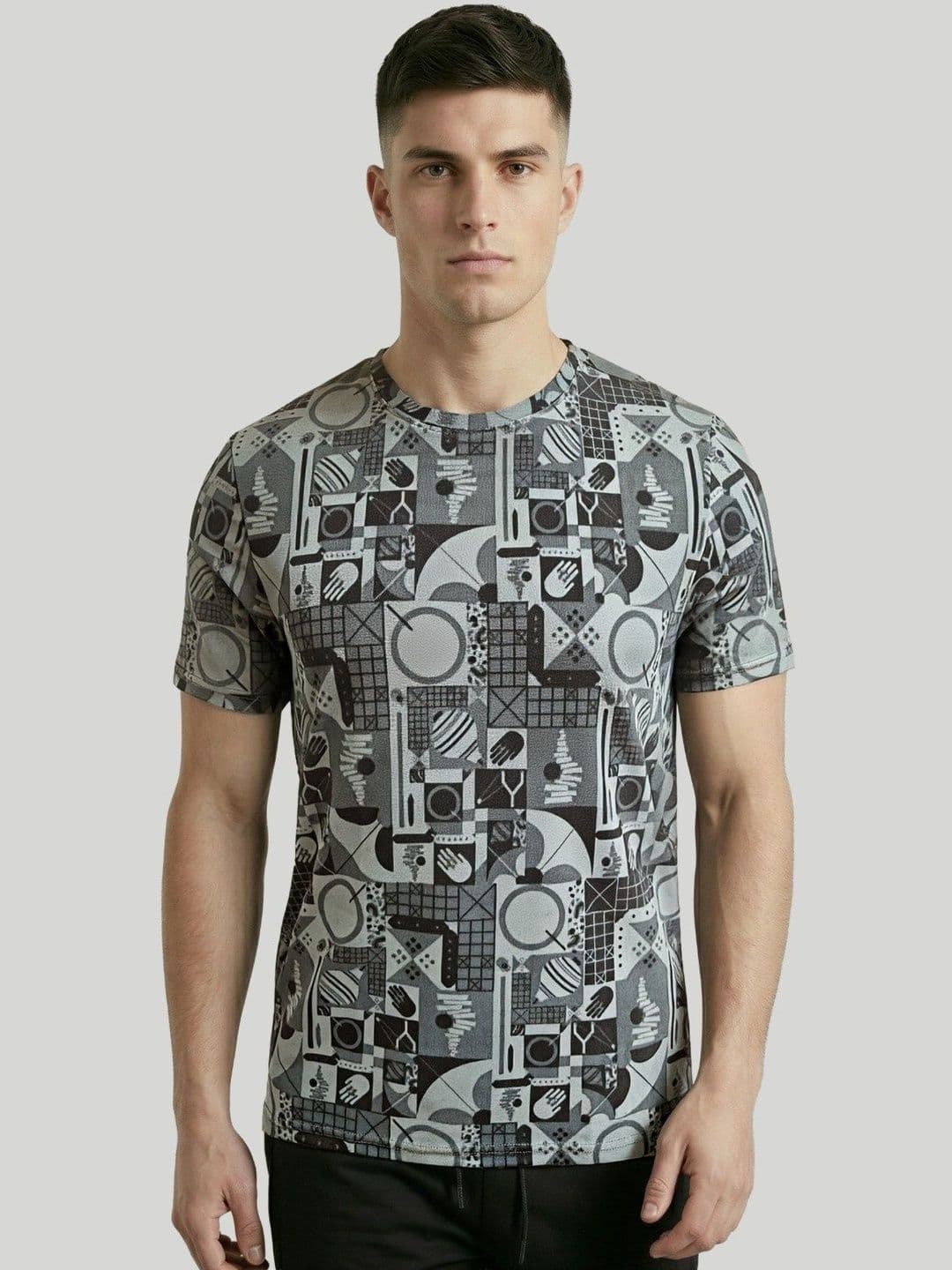 Technosport Men Printed Slim Fit T-shirt thumbnail 4