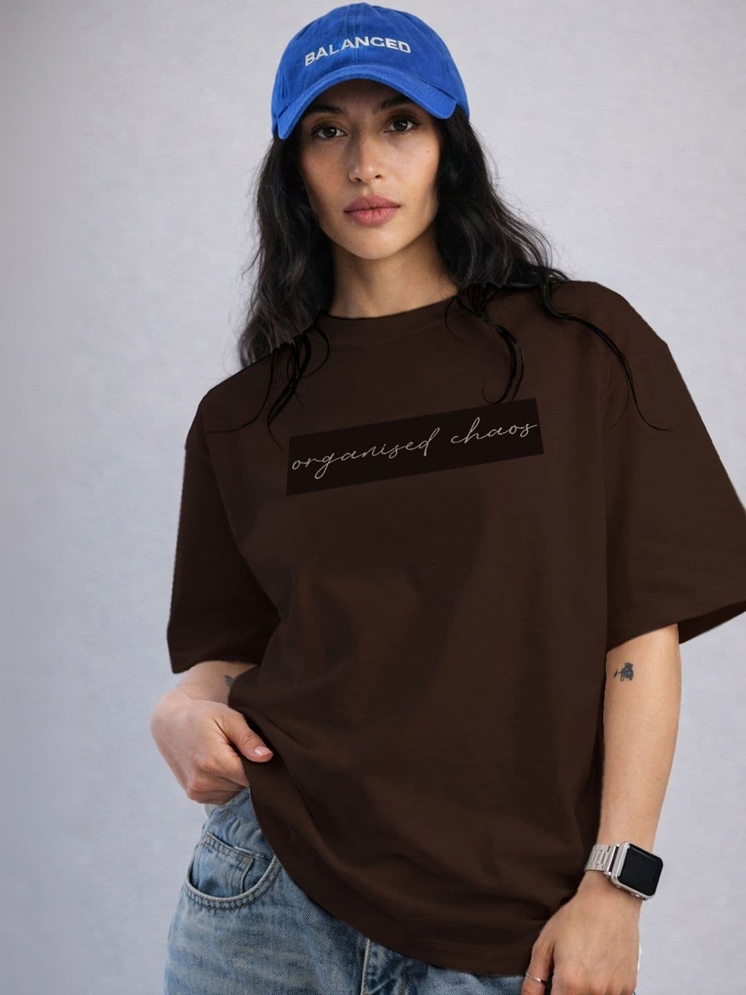 The Roadster Lifestyle Co Printed Round Neck Oversized Tshirts - view 1