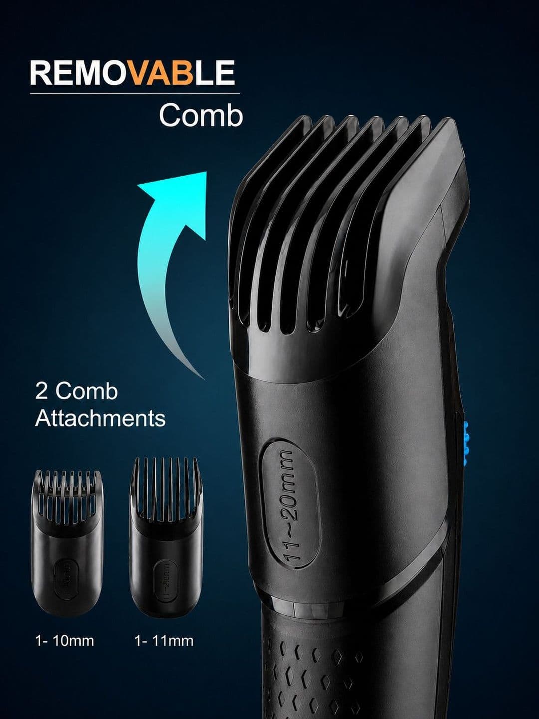 NOYMI Rechargeable USB Charging Attachments Adjustable Length Beard Trimmer thumbnail 4