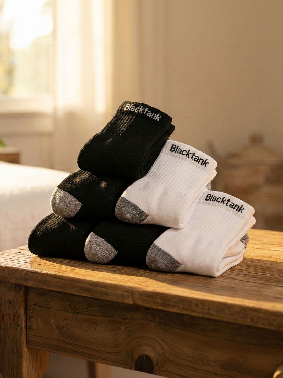 Blacktank Men Pack of 3 Cotton Colourblocked Ankle Length Socks thumbnail 2