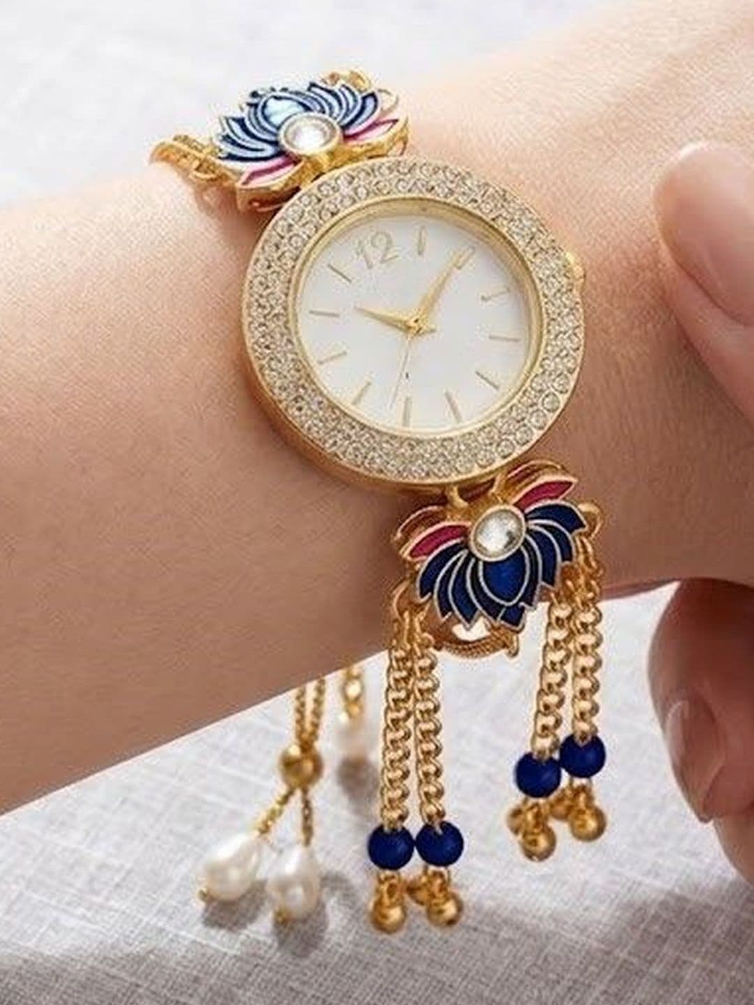 LAKSH Unisex Dial & Bracelet Style Straps Analogue Watch Kamal watch BlueW1 thumbnail 2