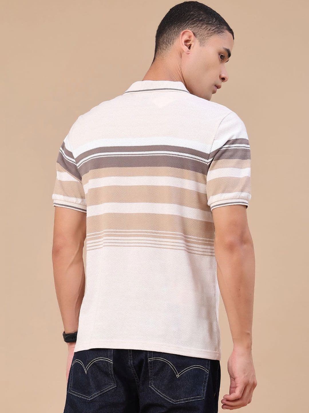 V-Mart Men Striped Polo Collar T-shirt thumbnail 6