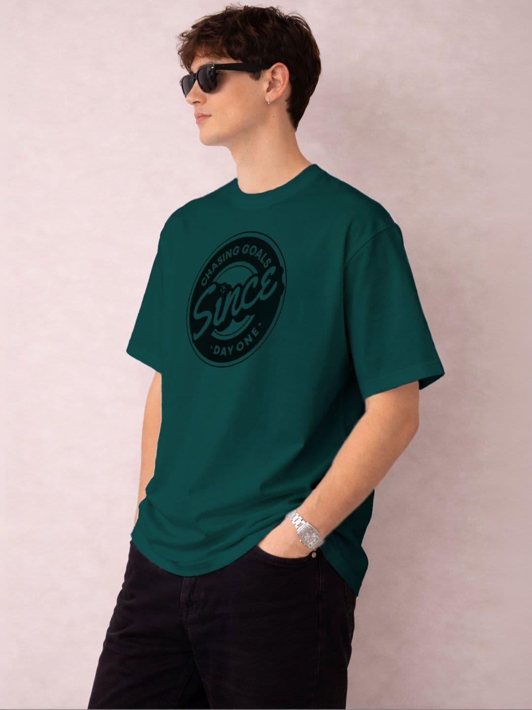 The Roadster Lifestyle Co Printed Organic Cotton Round Neck Oversized Tshirts thumbnail 3