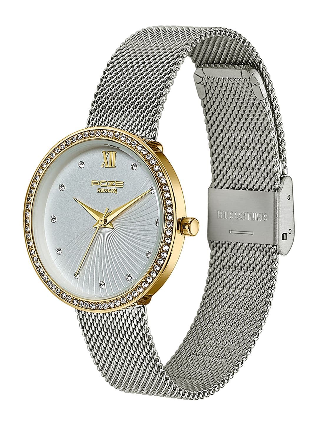 Sonata Women Poze 9 Quartz Analog White Dial Watch - SP80186BM01W thumbnail 5