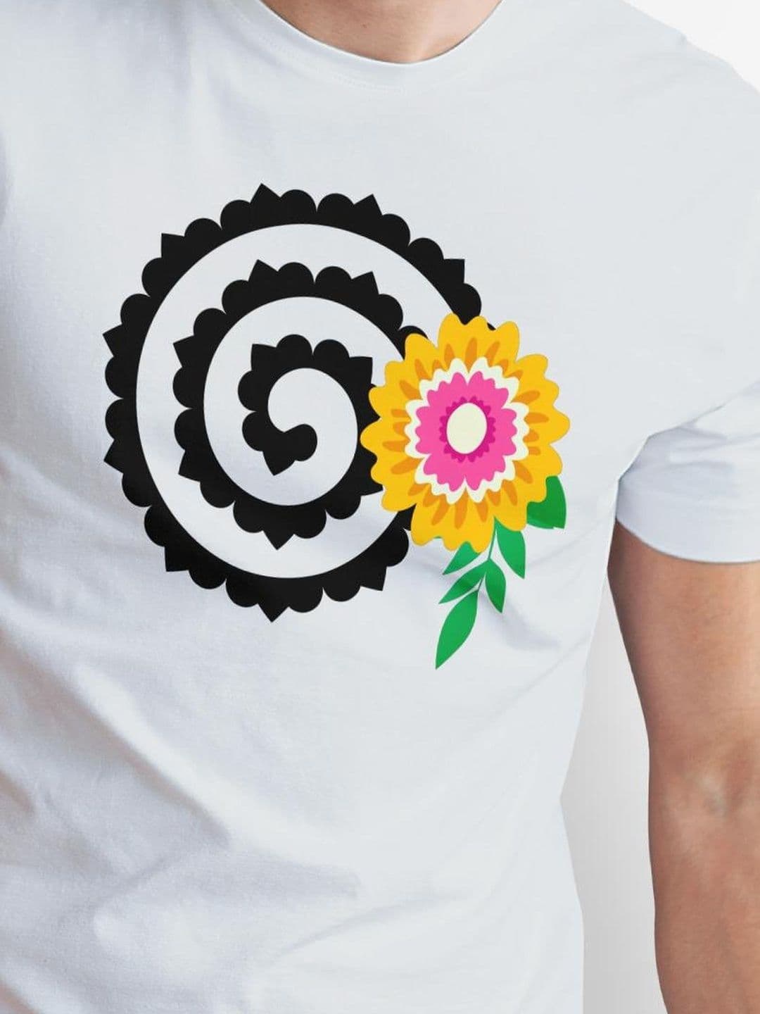 Seekbuylove Men Floral Printed Bio Finish T-shirt thumbnail 5
