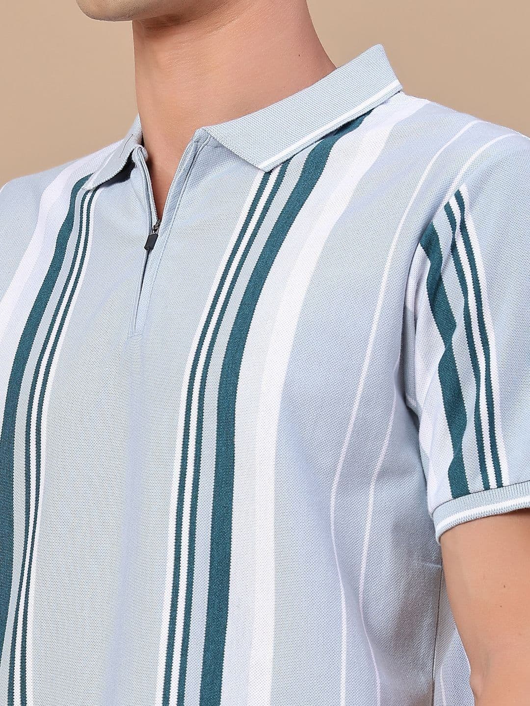 V-Mart Men Striped Polo Collar T-shirt thumbnail 6