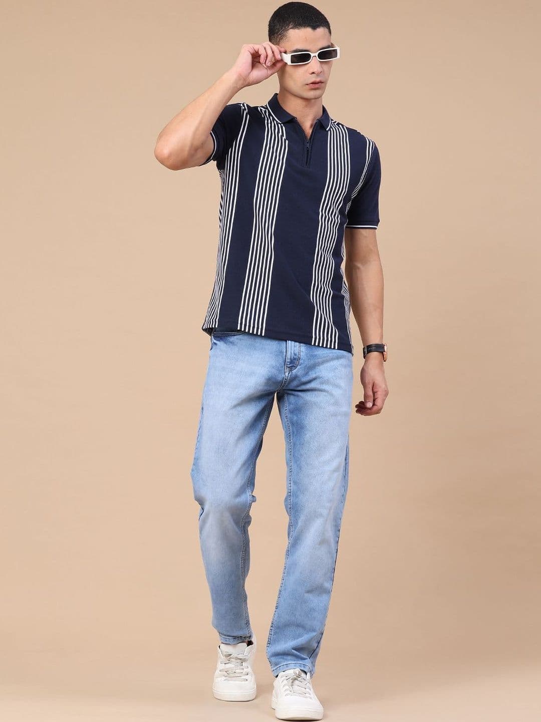 V-Mart Men Striped Polo Collar T-shirt thumbnail 5