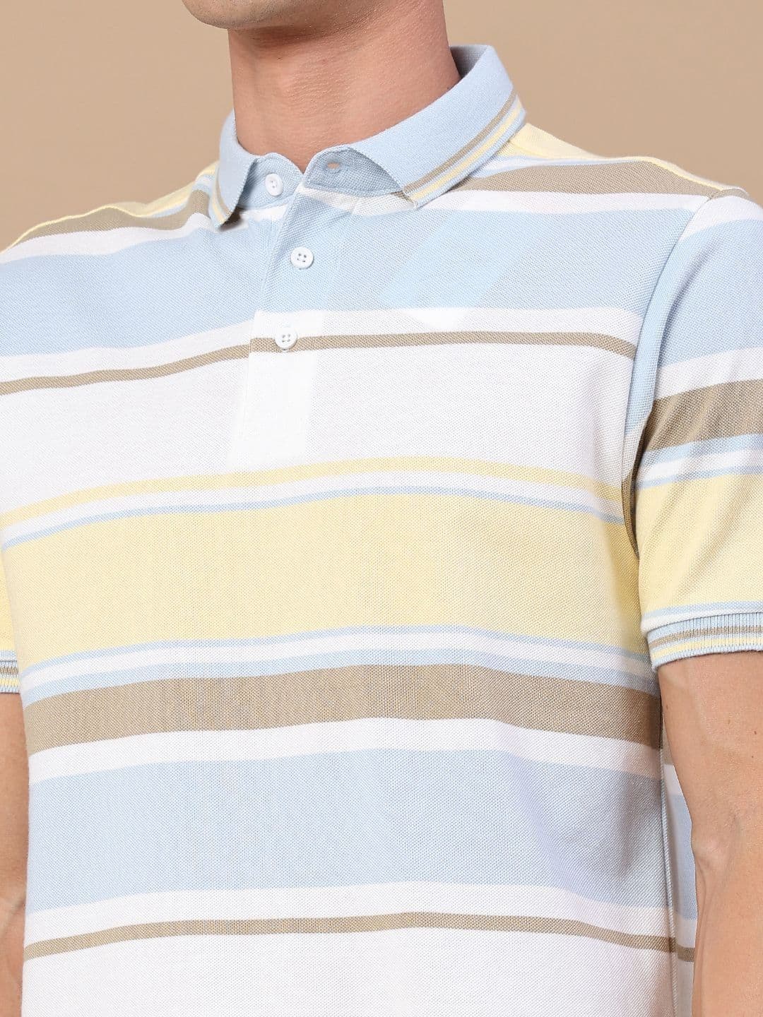 V-Mart Men Striped Polo Collar T-shirt thumbnail 2