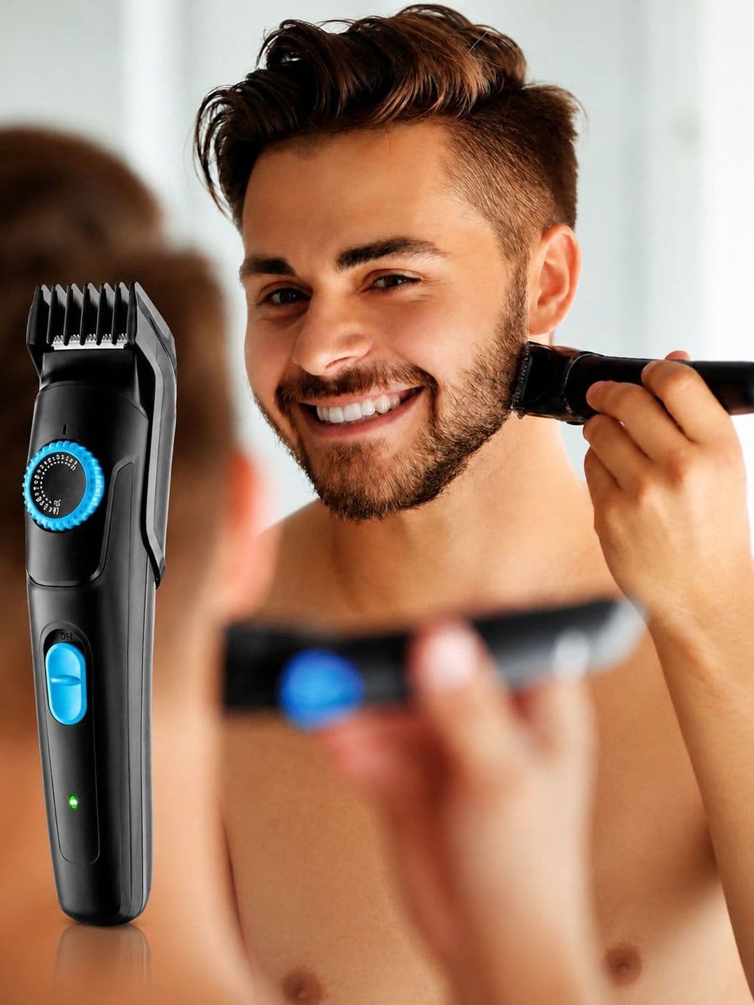 NOYMI Rechargeable USB Charging Attachments Adjustable Length Beard Trimmer - view 1