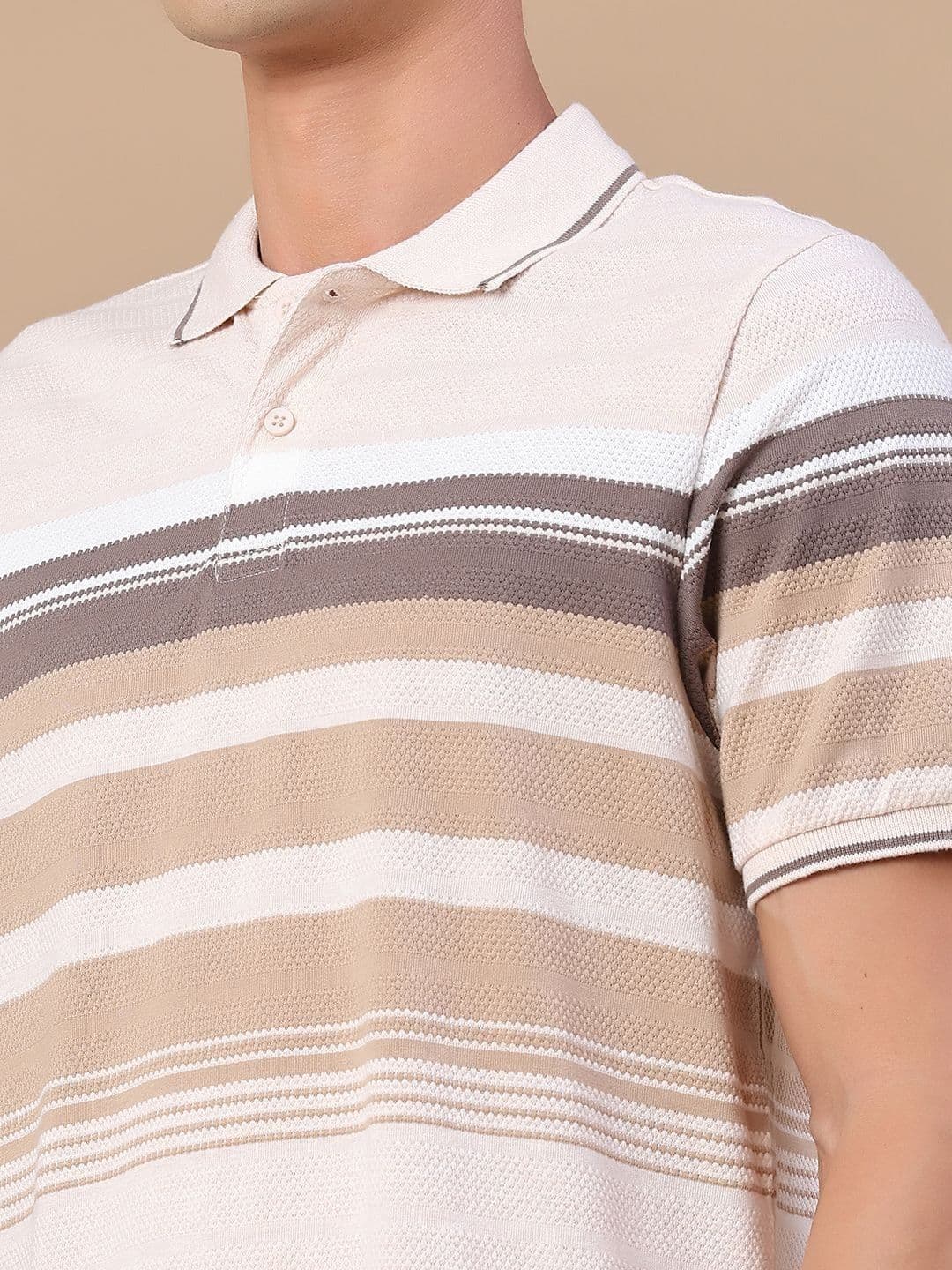V-Mart Men Striped Polo Collar T-shirt thumbnail 2