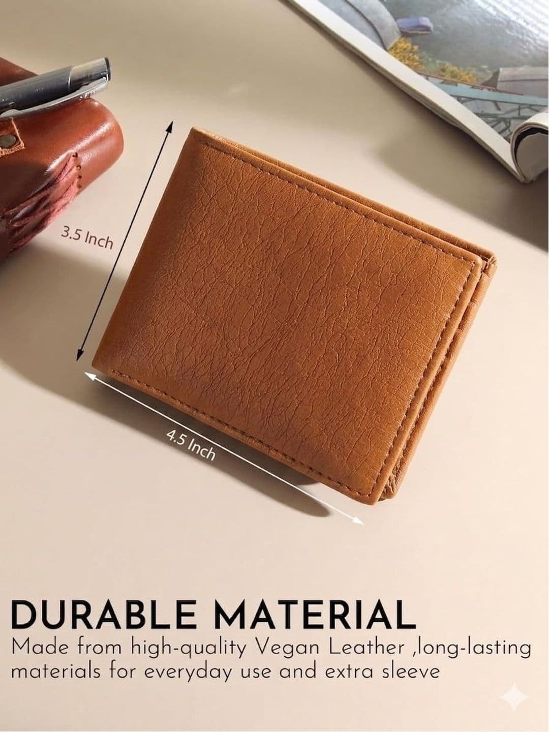 LAER Men Textured PU Two Fold Wallet thumbnail 3