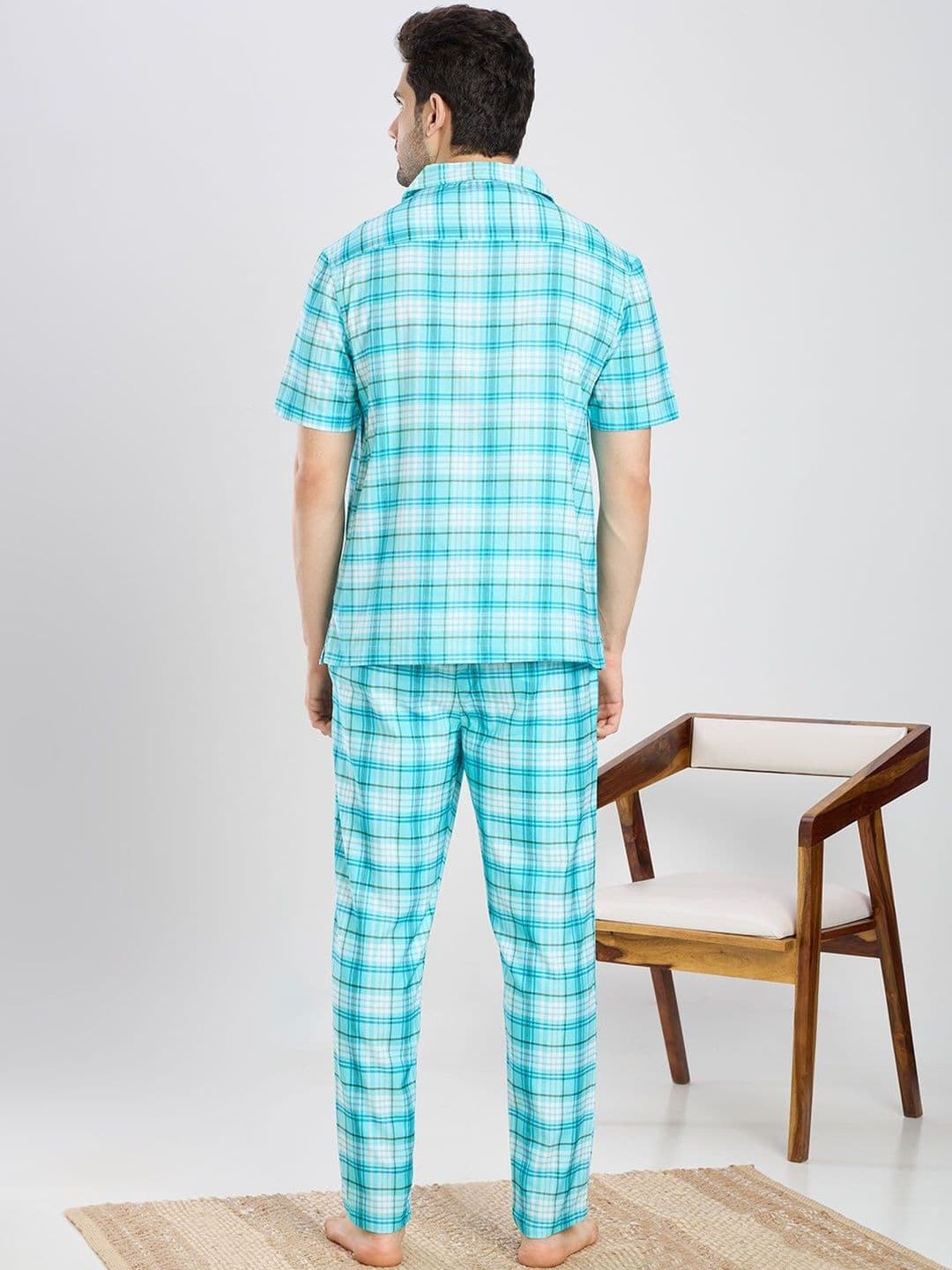 ETC Men Checked Night suit thumbnail 4