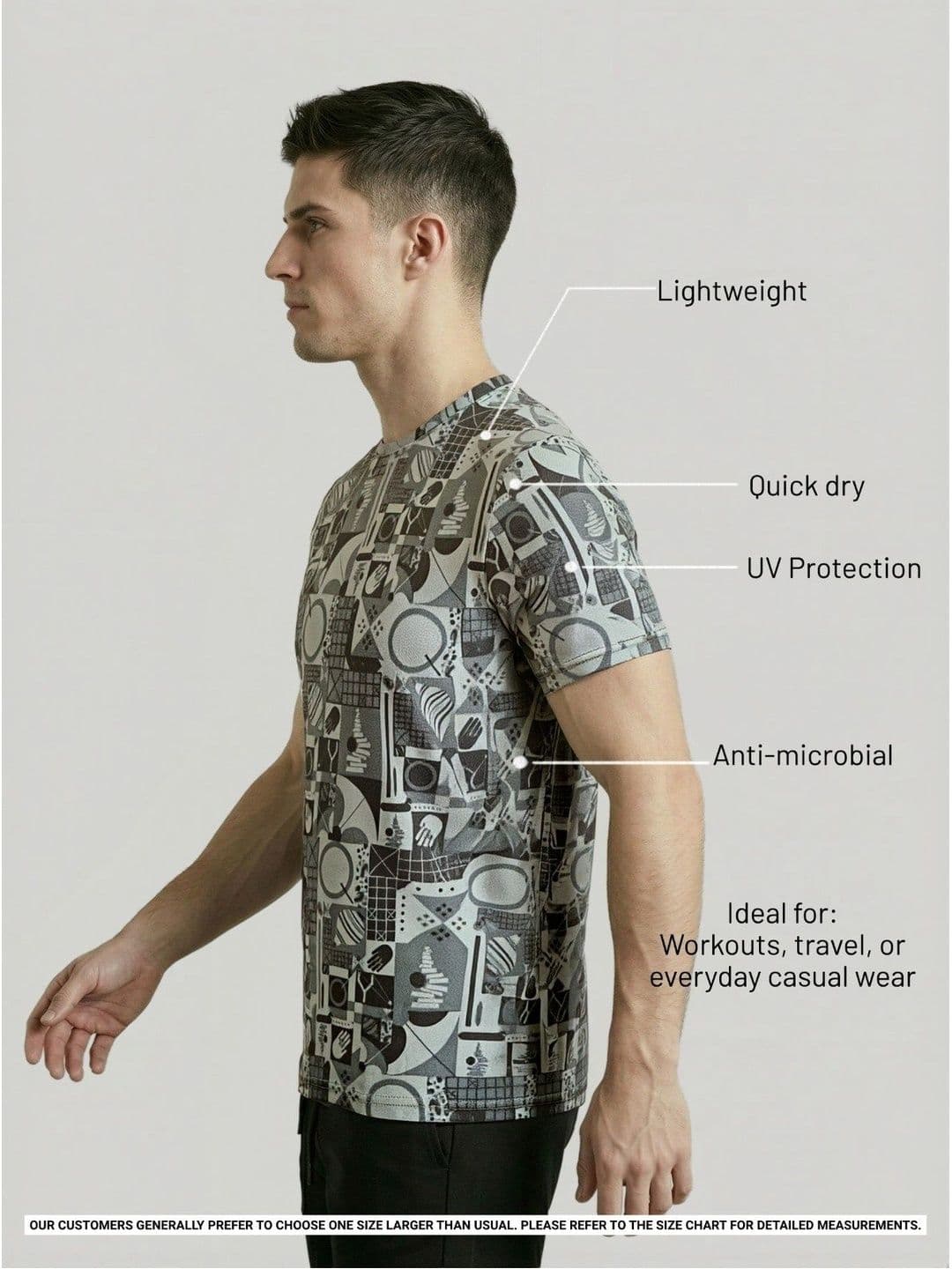 Technosport Men Printed Slim Fit T-shirt thumbnail 3