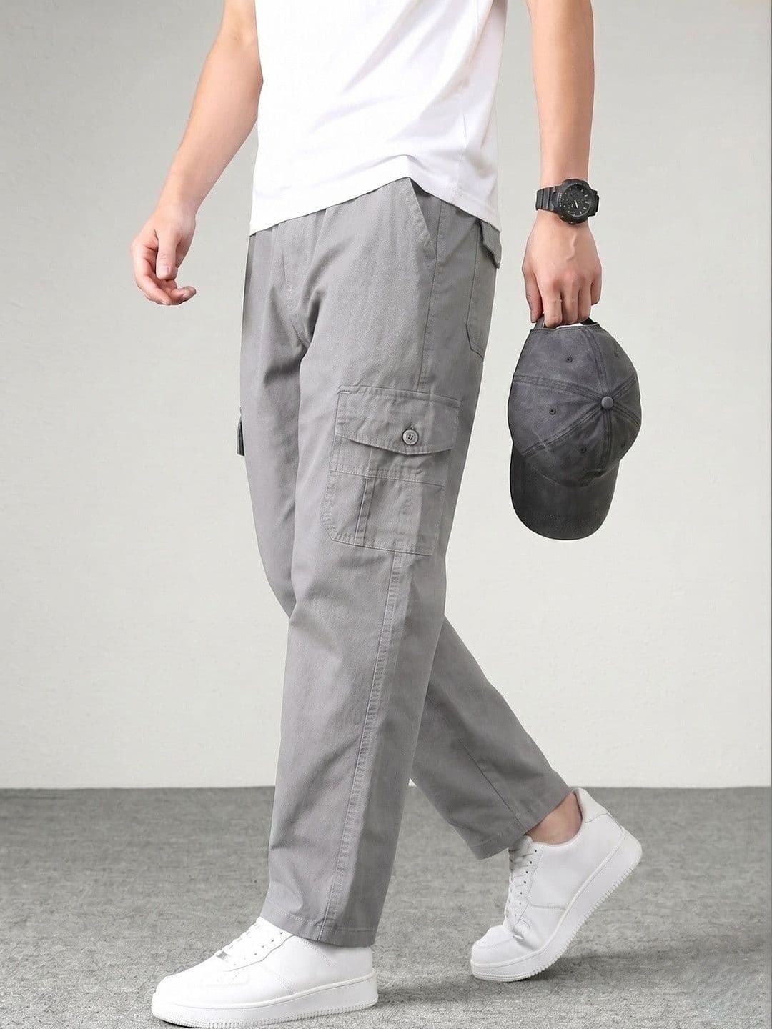 HERE&NOW Men Relaxed Loose Fit Cargos Trousers - view 1