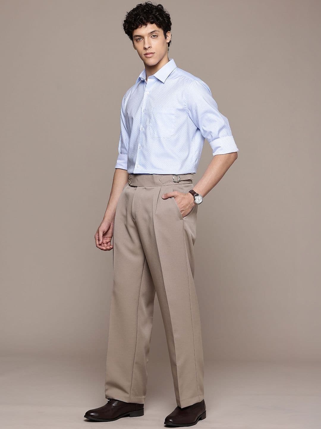 R.Code by The Roadster Life Co. Men Comfort Pleated Trousers thumbnail 2