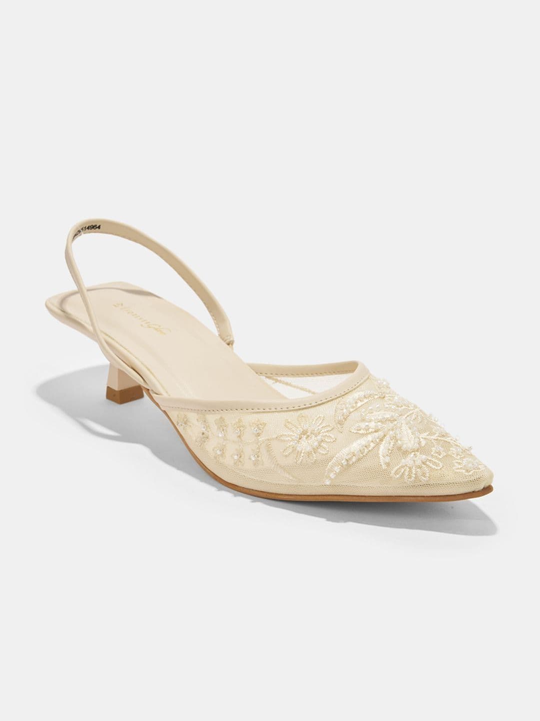 Forever Glam by Pantaloons Embellished Party Kitten Pumps thumbnail 4