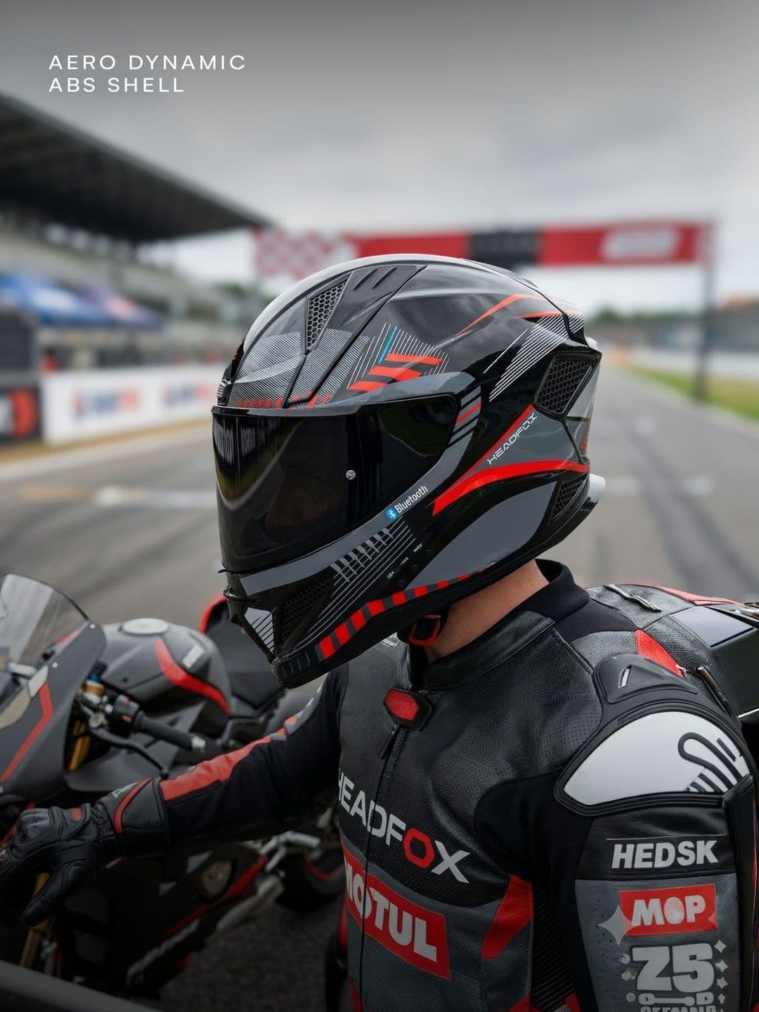 HEADFOX Lightweight Track Sharp 5.3 Smart Bluetooth Helmet thumbnail 6