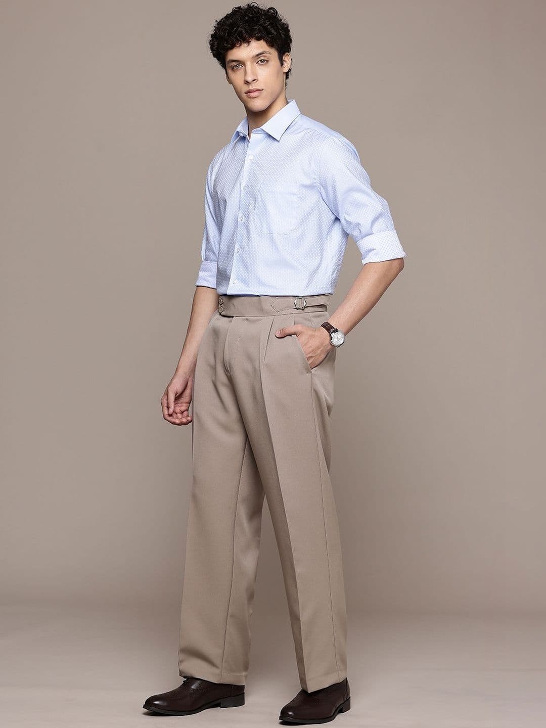 THE BEETEL HOUSE Men Comfort Pleated Trousers thumbnail 5