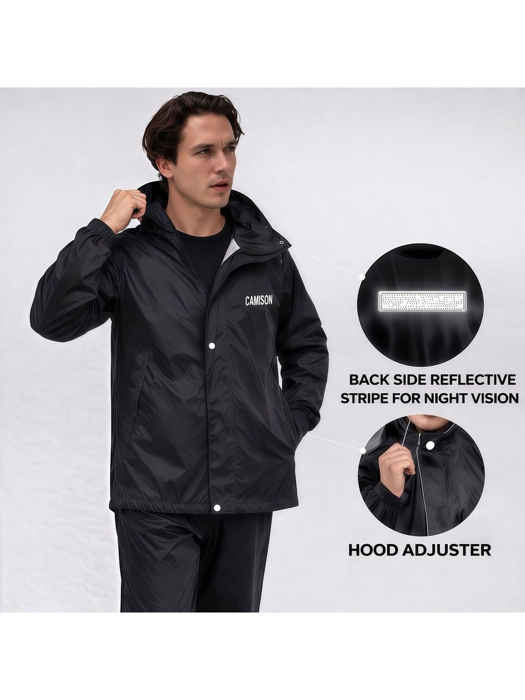 CAMISON Waterproof Hooded Rain Jacket thumbnail 6