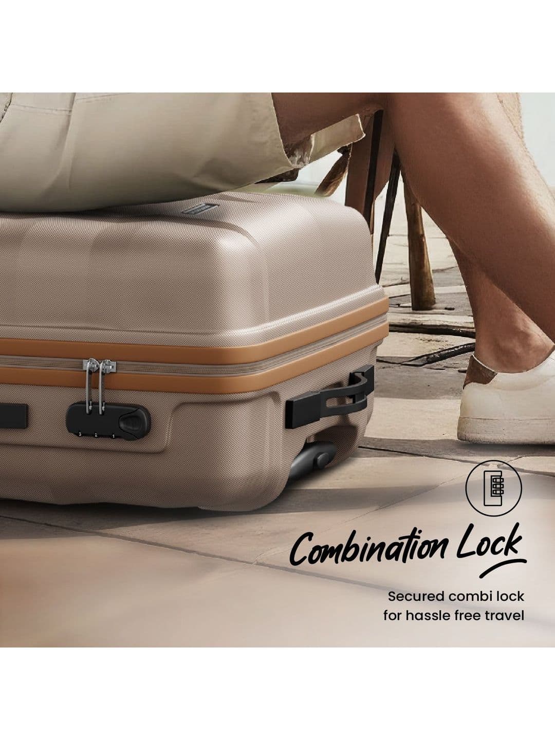 Aristocrat Unisex Comet Champagne Set of 2 S-M Hard Luggage Check-in Trolley thumbnail 5