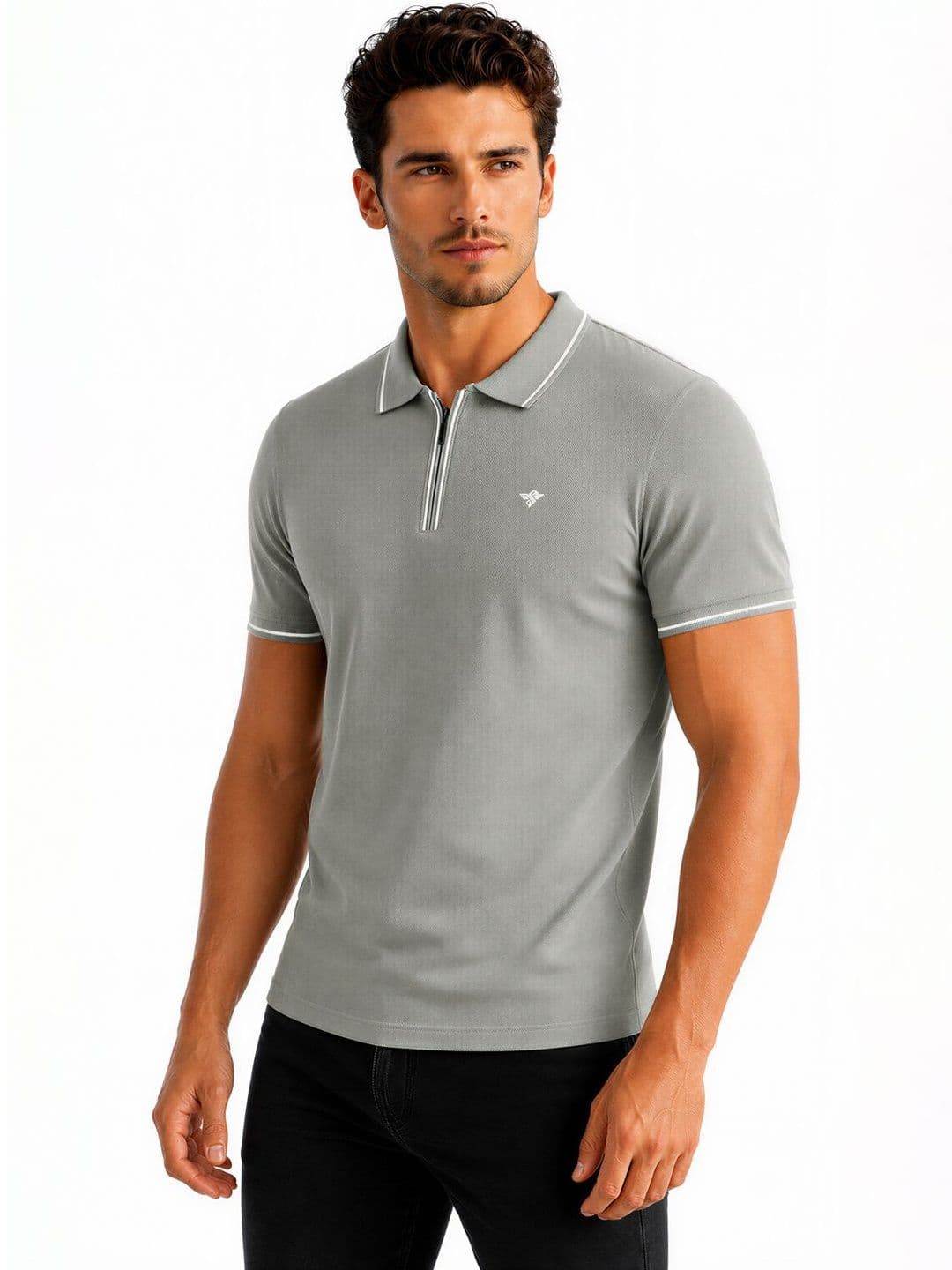 Status Quo Men Brand Logo Polo Collar T-shirt thumbnail 3