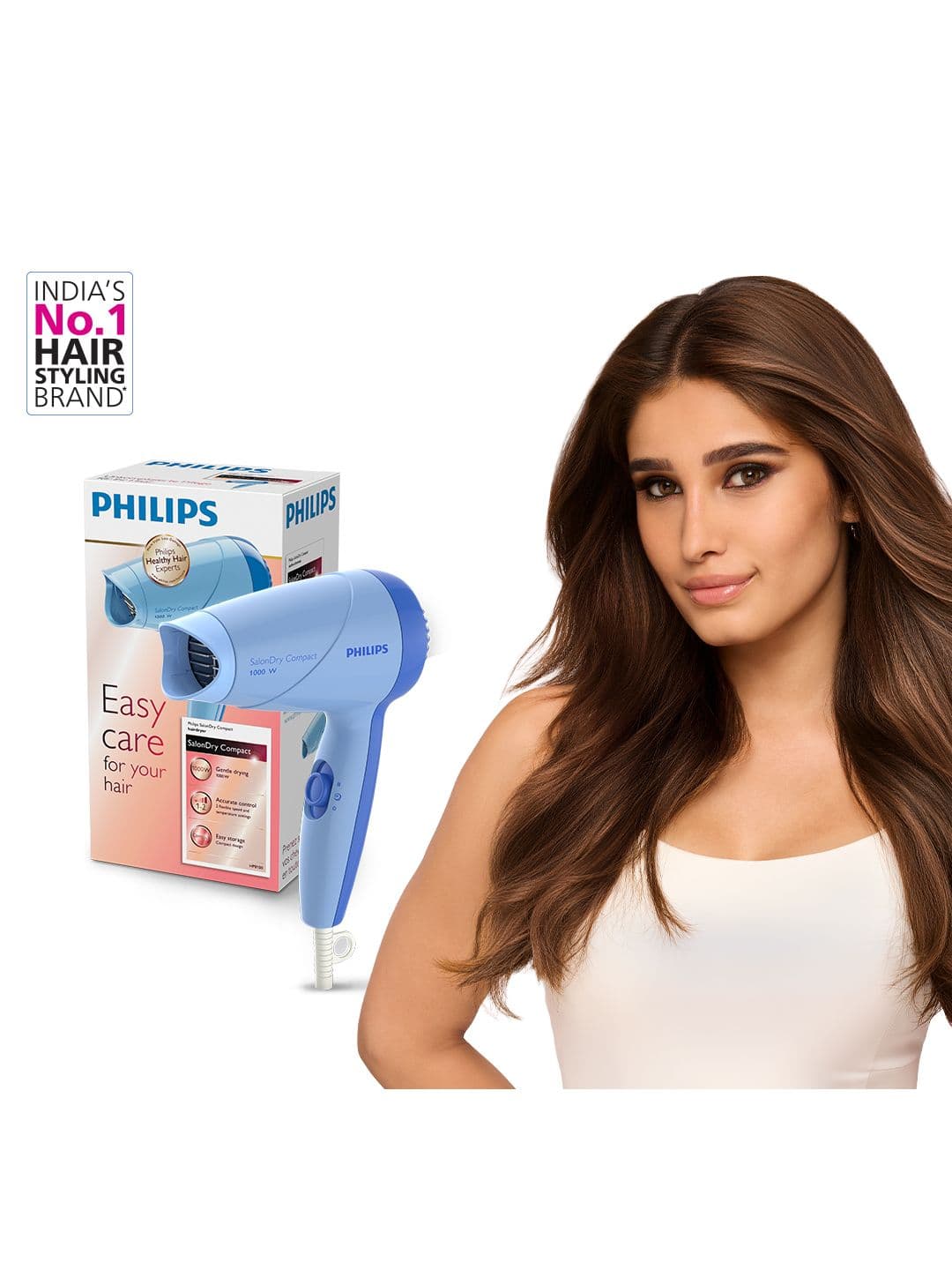 Philips ThermoProtect HP8100/60 Hair Dryer Quick Drying 1000W - Blue - view 1