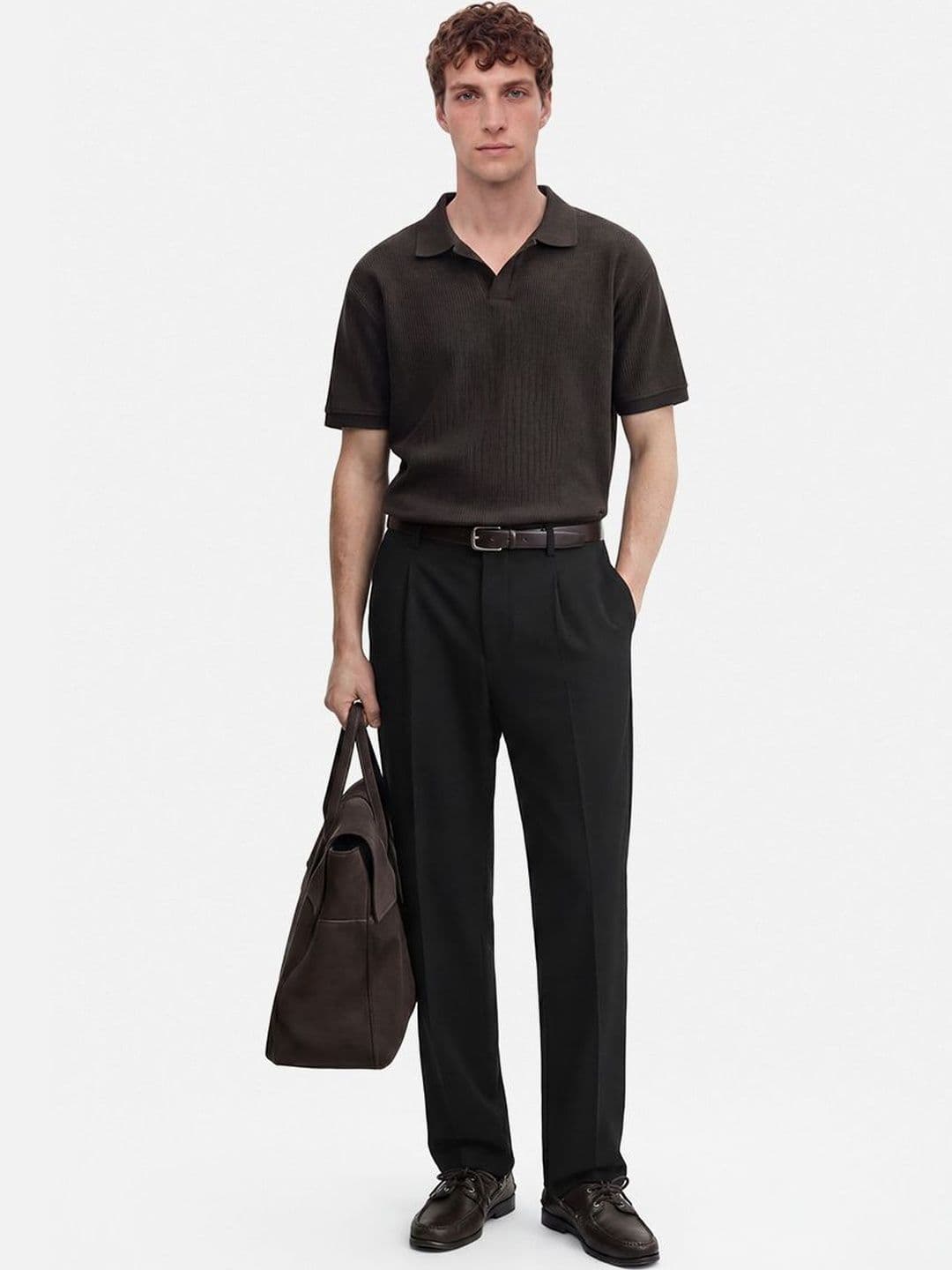 Snitch Men Tapered Fit Pleated Trousers thumbnail 4