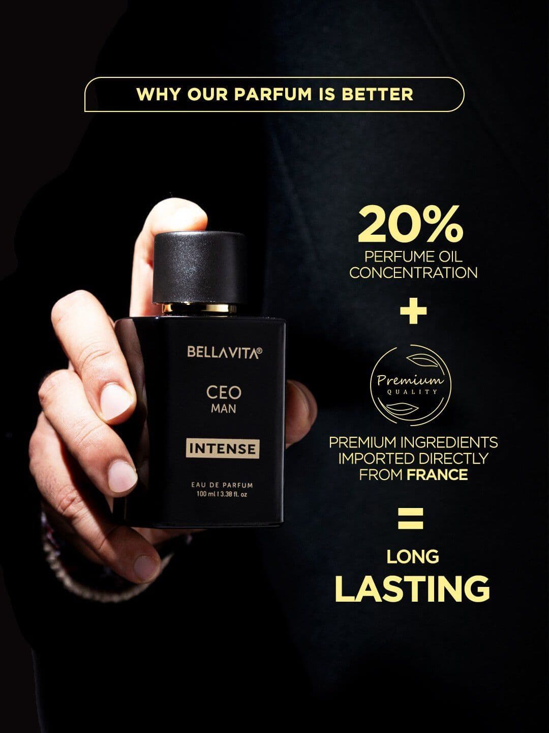 Bella Vita Organic Men CEO Intense Long Lasting Eau De Parfum - 100ml thumbnail 6