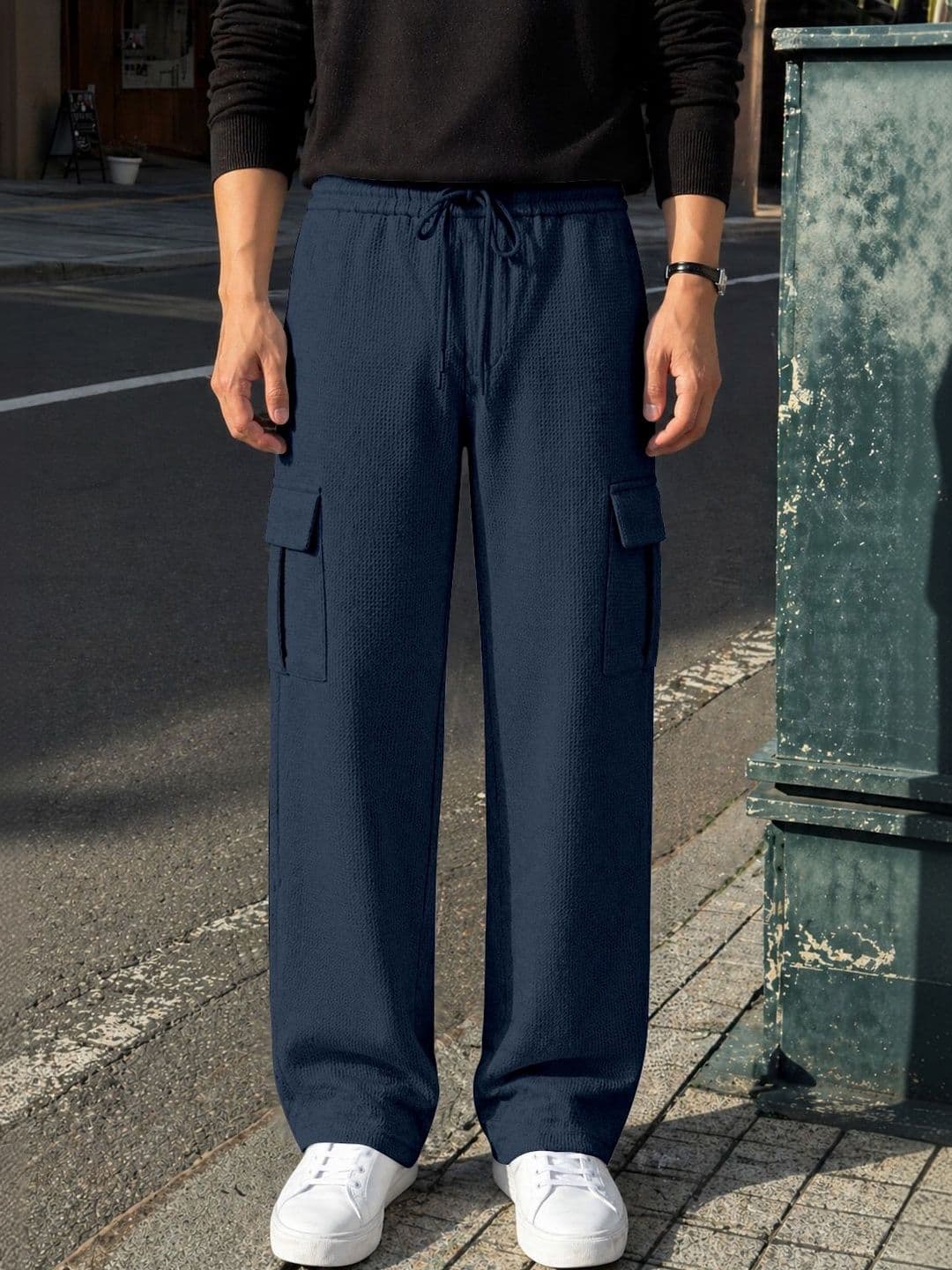 SZN Men Regular Fit Textured Cargos thumbnail 7