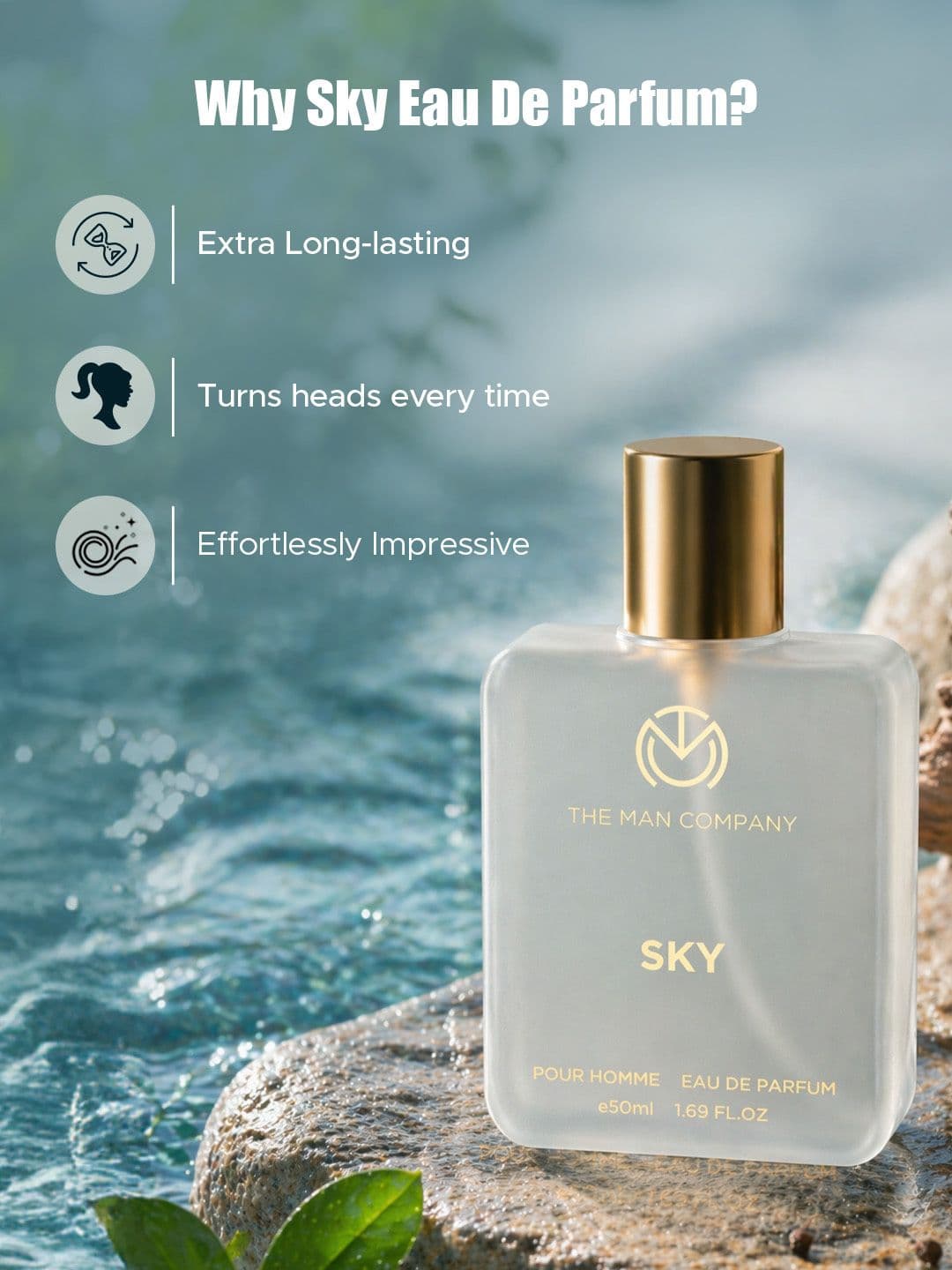 THE MAN COMPANY Sky Pour Homme Long Lasting Eau De Parfum - 50 ml thumbnail 8