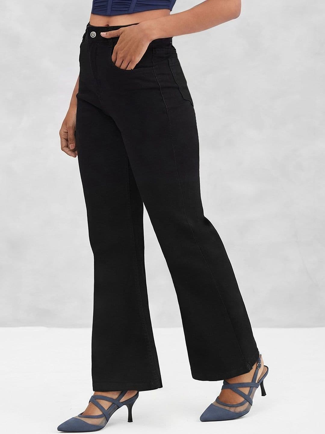 Mast & Harbour Women Bootcut High Rise Clean Look Regular Stretchable Denim Jeans - view 1