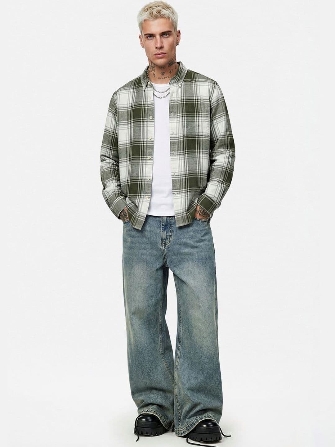 Snitch Men Tartan Checks Checked Casual Shirt thumbnail 5