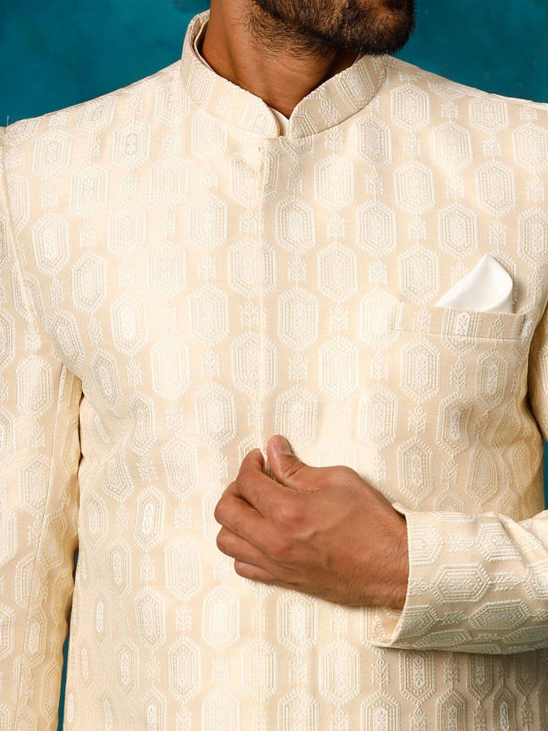 VASTRAMAY  Mandarin Collar  Sherwani Set thumbnail 2