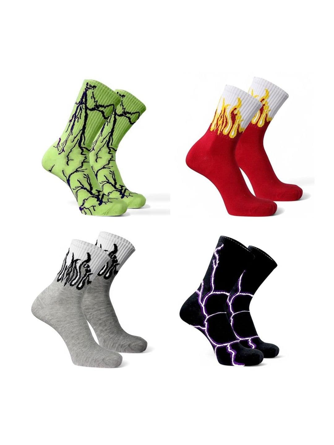 BEAR&BEYOND Men Pack of 4 Cotton Patterned Calf Length Socks - view 1