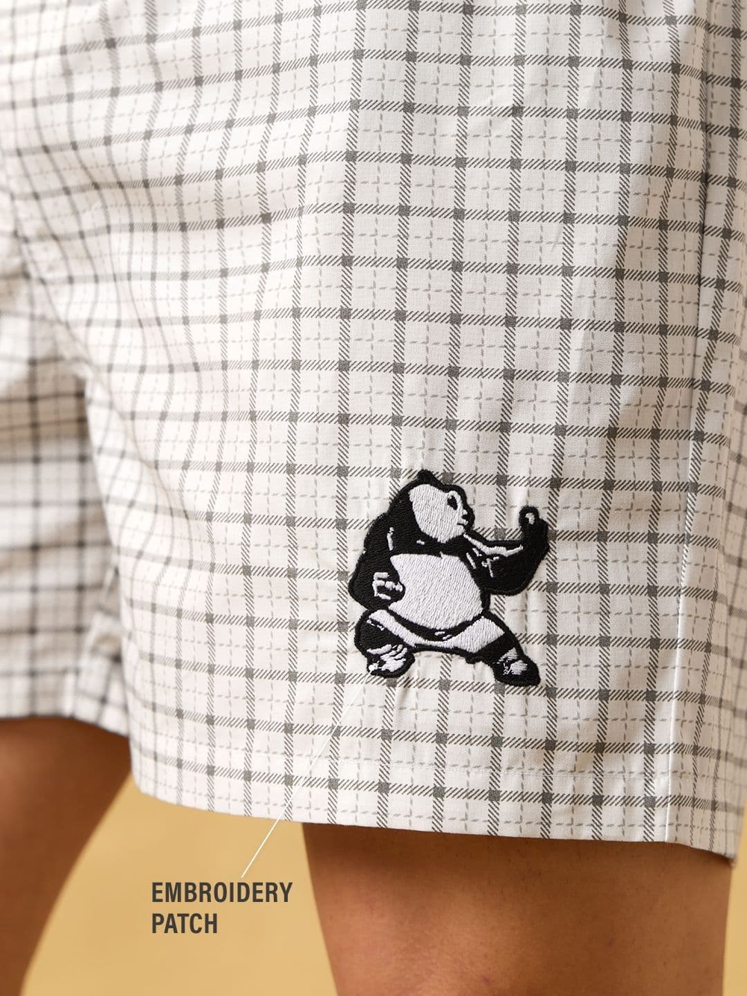 The Souled Store Mens Kung Fu Panda Embroidered White Boxer Shorts thumbnail 4
