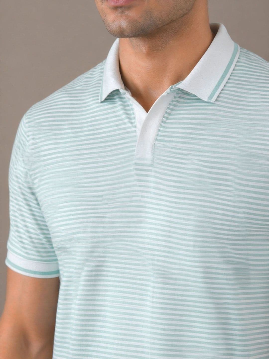 THE BEETEL HOUSE Men Striped Polo Collar T-shirt thumbnail 4